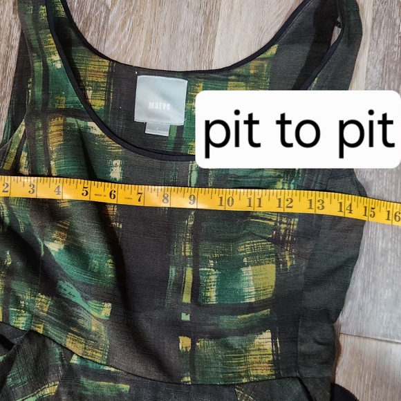 Anthropologie Maeve Painted Plaid Dress Size 4 (NEW GIRL) Zooey Deschanel (A) - Picture 5 of 8